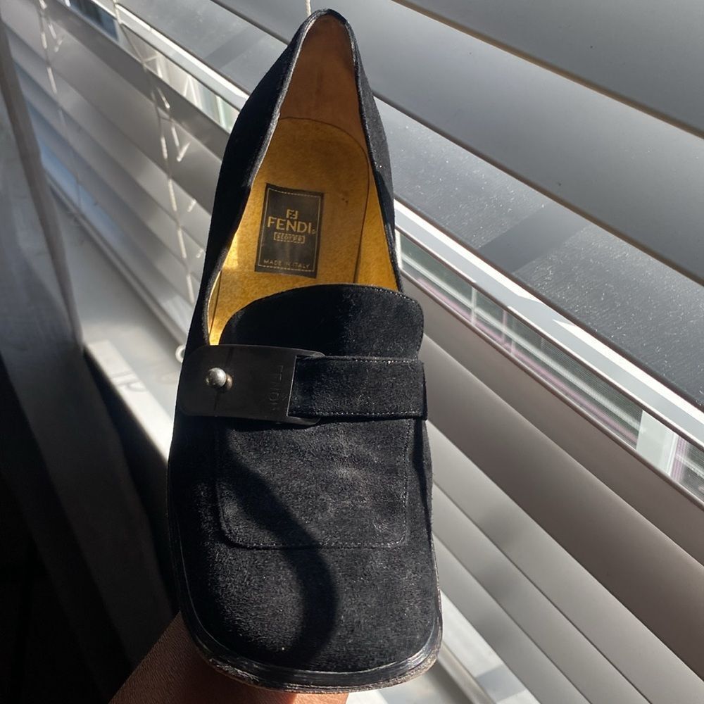 Fendi scrape women suede leather dress shoes Sz 8.5 - Picture 5 of 8